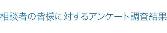 相談者の皆様に対するアンケート調査結果